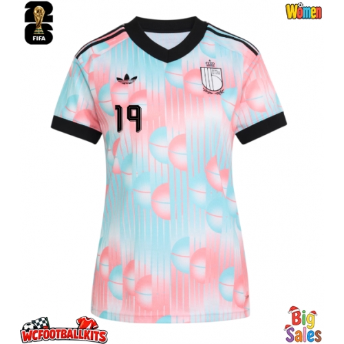 Belgium Diego Moreira #19 Replica Away Stadium Shirt for Women World Cup 2026 Short Sleeve